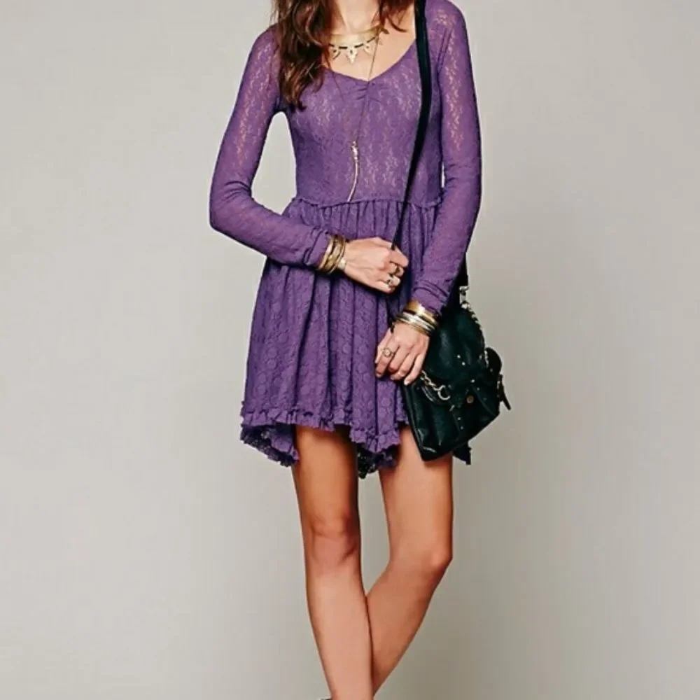Free People Look Both Ways Sheer Lace Slip Dress - Picture 2 of 6